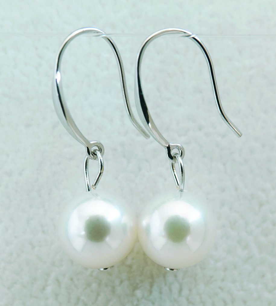 χωρίς τιμή ασφαλείας - Σκουλαρίκια - 18 καράτια Λευκός χρυσός Μαργαριτάρι - Akoya, στρογγυλό, 8-8,5 mm #2.1