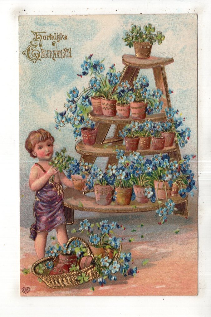 Art Nouveau relief and gilded print view cards 1900-1925 - Unique Original Collection 1900-1925 - Postcard album (75) - 1900-1925 #1.0