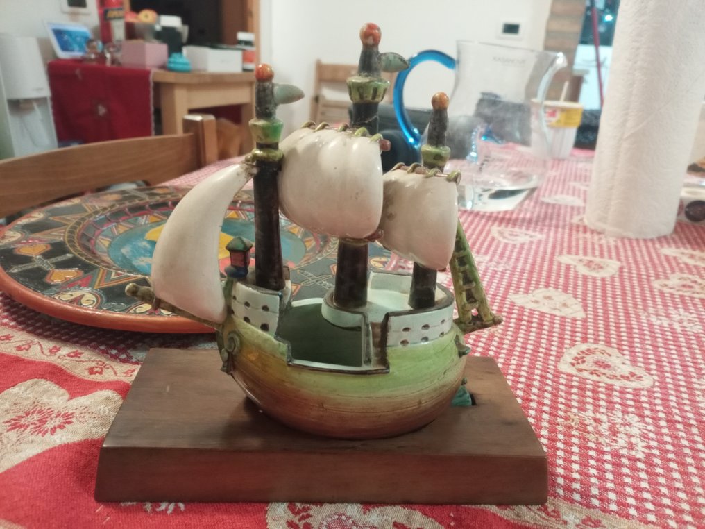 Figura in miniatura - Tosin Caravella piccola - Ceramica #1.0