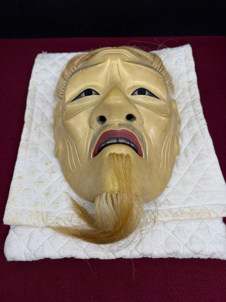 日本能乐面具 - 木, 高品质木雕能乐面具 - 小牛尉 - 艺术家：Okako丘子 #3.2