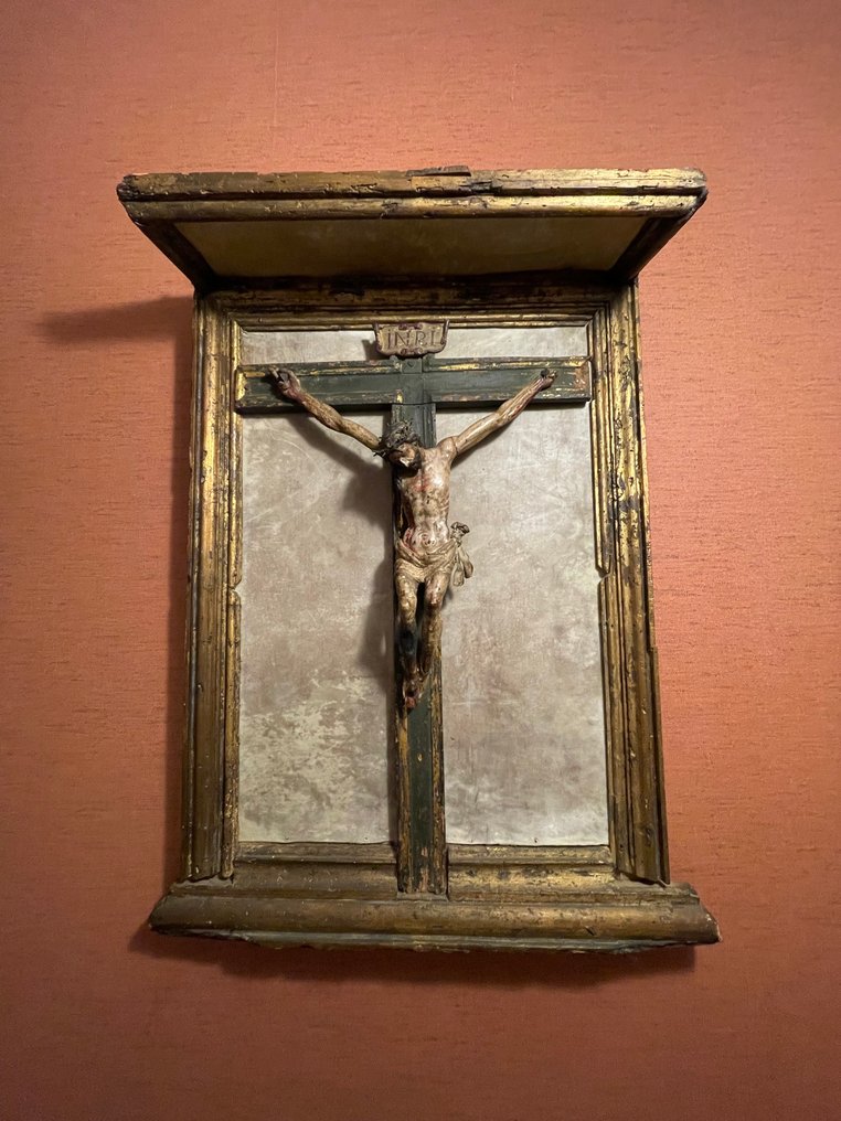 Crucifix - Lemn policrom - SFârșitul secolului al XVII-lea - Corpus Christi Baroc Spaniol #2.1