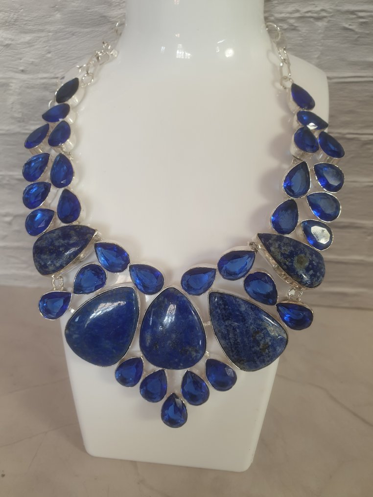 銀, 青金石，蓝宝石 - Collar 頸鏈 #1.0
