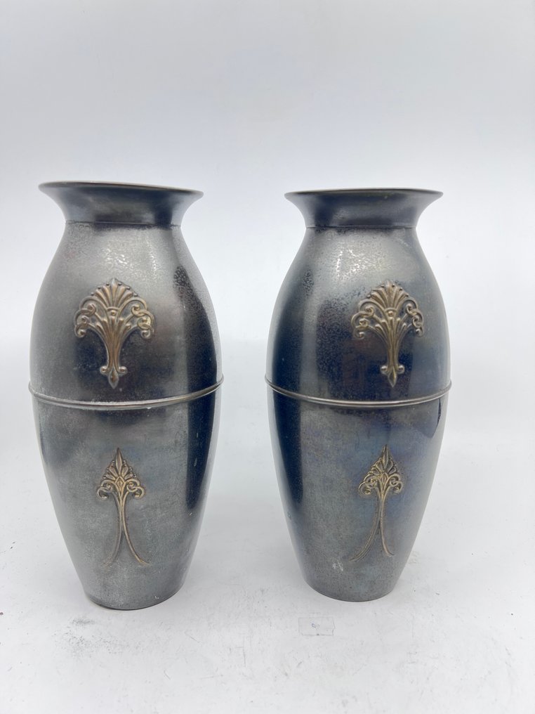 Vase (2) - Messing - 2 Vasen bronzefarben #1.0