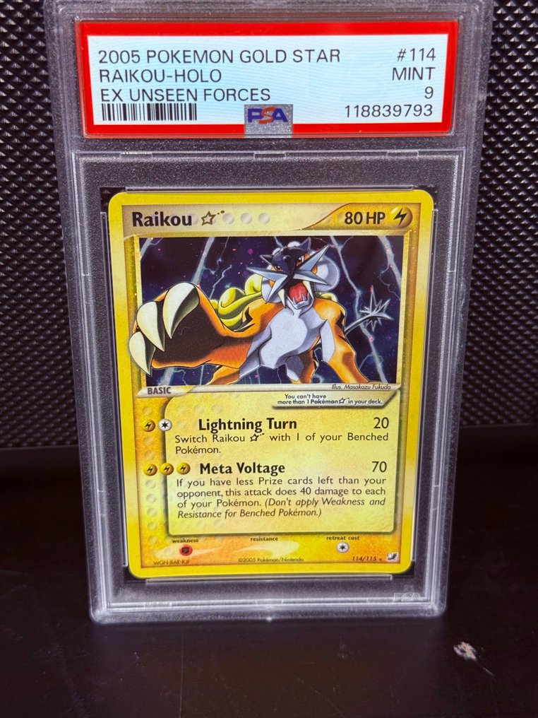 Pokémon - 1 Graded card - Raikou 114/115 Folie, Begrenset utvalg - PSA 9 - EX #1.0