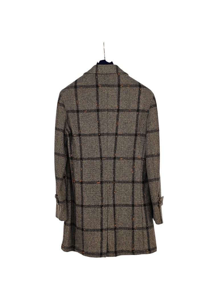 SANTANIELLO RRP 650€ Wool-Blend Coat – Grey Check Pattern – Italian Tailoring – 48 IT - Takki - Uudet lapulliset #2.1