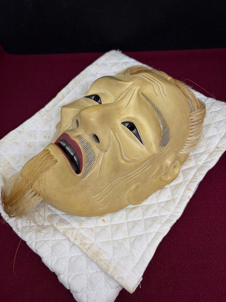 日本能乐面具 - 木, 高品质木雕能乐面具 - 小牛尉 - 艺术家：Okako丘子 #4.3