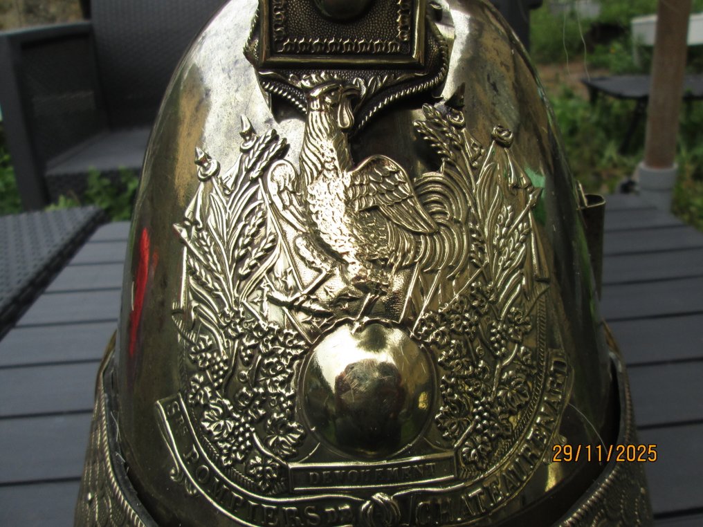 Γαλλία - πυροσβέστης - Στρατιωτικό κράνος - Καπέλο πυροσβέστη M1830 από το Chateaurenard 13. #2.1