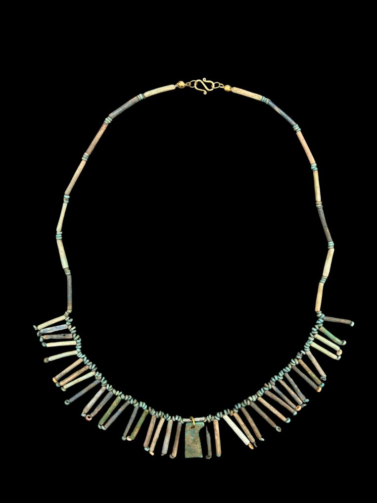 Κολιέ με αρχαία αιγυπτιακά χάντρες από μουμιοποιημένα οστά και σπάνιο φυλαχτό του Υιού του Ώρου - Αίγυπτος  (χωρίς τιμή ασφαλείας) #1.0