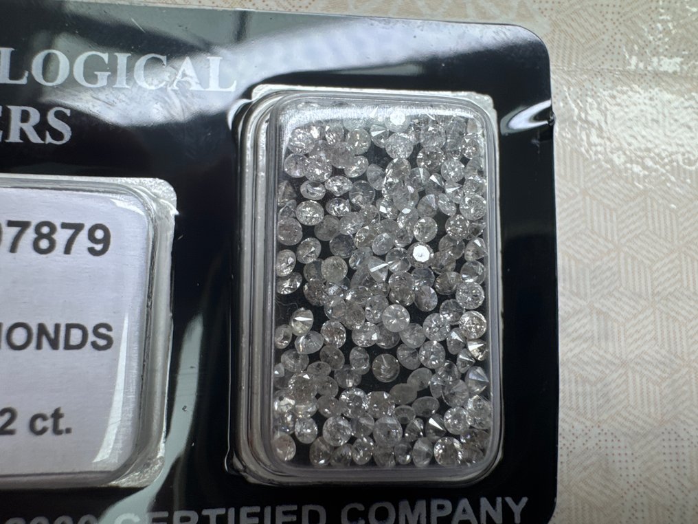 没有保留价 - 147 pcs 钻石 (天然) - 3.52 ct - 圆形 - D (无色), E, F, G - VS2 轻微内含二级, SI1 微内含一级, SI2 微内含二级, I1 内含一级 - 以色列宝石中心(G.C.I.) #3.2