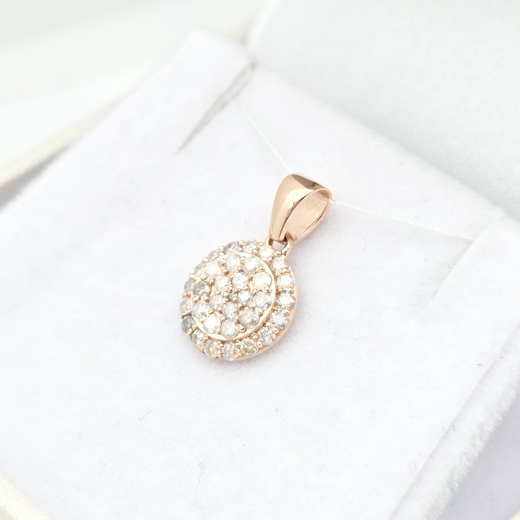 χωρίς τιμή ασφαλείας - Κρεμαστό κόσμημα - 14 καράτια Ροζ χρυσό - 0.47ct. tw. Διαμάντι (Φυσικό) #1.0