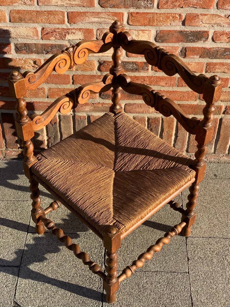 椅 - 木 - 迷人古董角落椅 #1.0