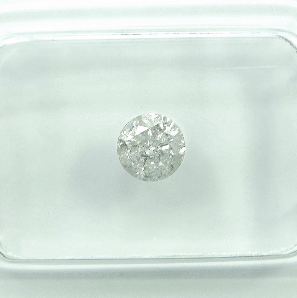 Ingen mindstepris - 1 pcs Diamant  (Natur)  - 0.46 ct - Rund - G - I3 - Gem Report Antwerp (GRA) #1.0