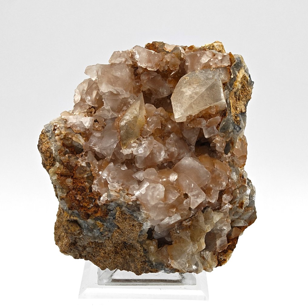 方解石 BITERMINATA 与粉色方解石，西班牙 水晶矩晶体 - 高度: 70 mm - 宽度: 69 mm- 242 g #4.3