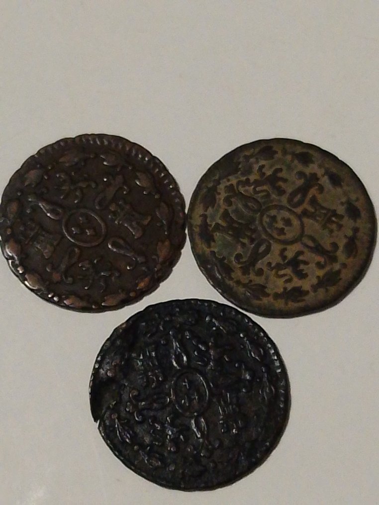 Kongeriget Spanien. 2 Maravedís CarlosIII 1777-CarlosIII 1778 - Fernando VII 1833 (Ingen mindstepris) #1.0