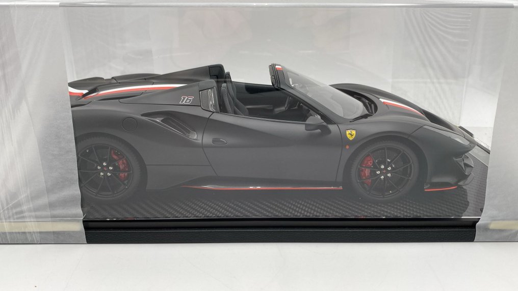 BBR 1:12 - Model car - Ferrari 488 Pista Spider Open Roof Matt Black Charles Leclerc - (cod.36) #3.2