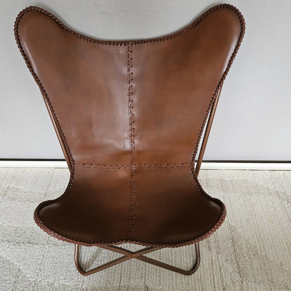 椅子 - (金属架)蝶形帆布躺椅 (3107) - 皮革, 金属 #3.2