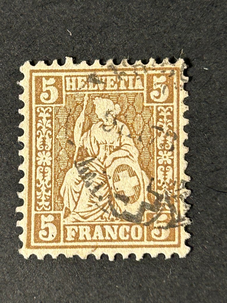 Schweiz 1862/1867 - Schweiz 1862–1867 – Stehende Helvetia – 10 gebrauchte Briefmarken – SBK-Wert 740 CHF (2018) - SBK No. 28-36 #4.3