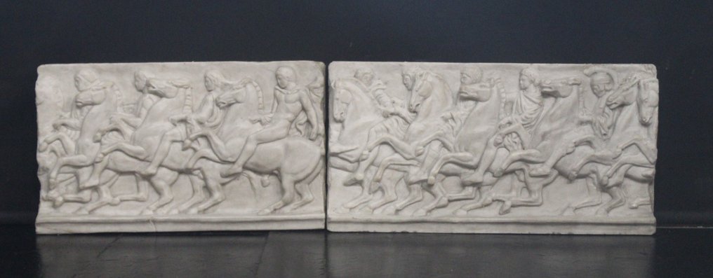 Γλυπτό, Coppai di bassorilievi in marmo - 61 cm - Μάρμαρο #1.0