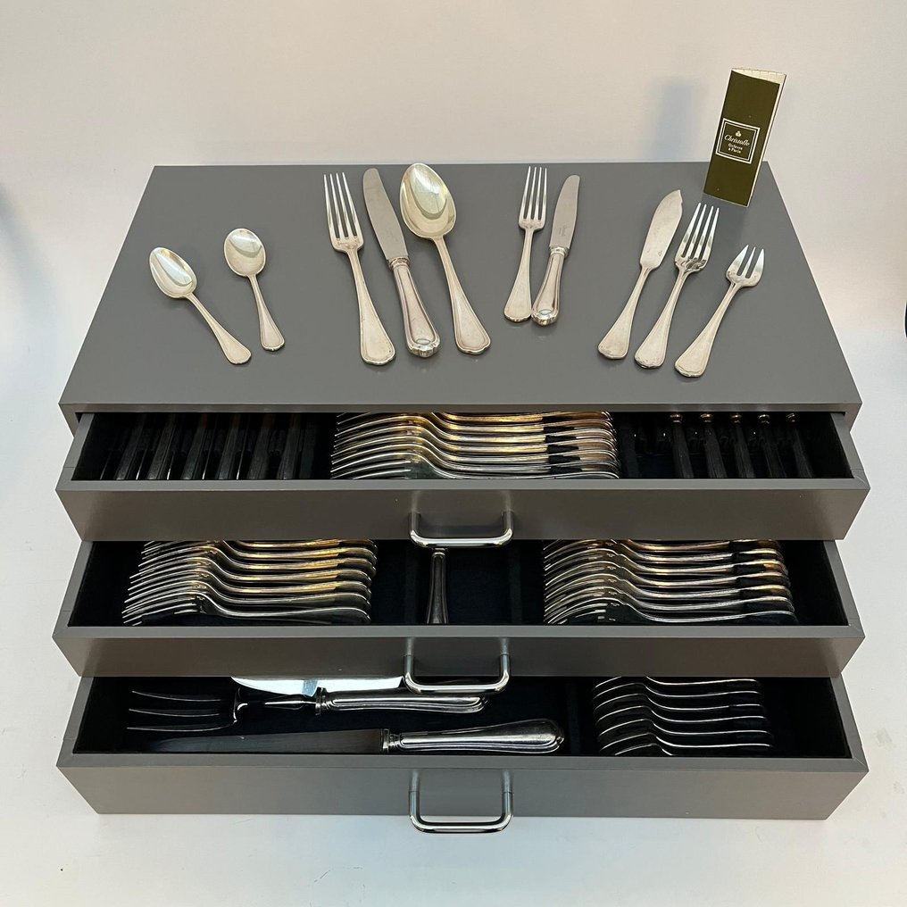 Christofle model Spatours - Bestik sæt (128) - Forsølvet #1.0