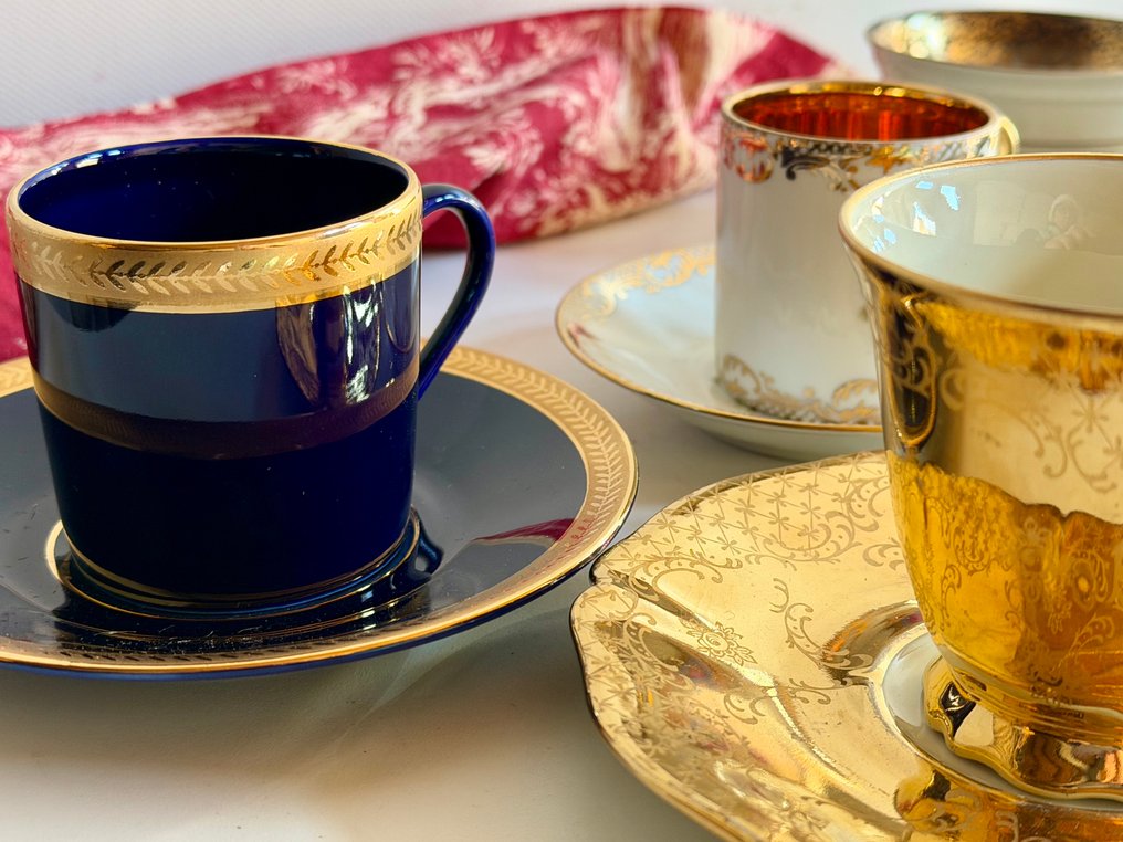 Limoges - 杯子和碟子 (12) - 瓷, 镀金 - 独家 Limoges #4.3