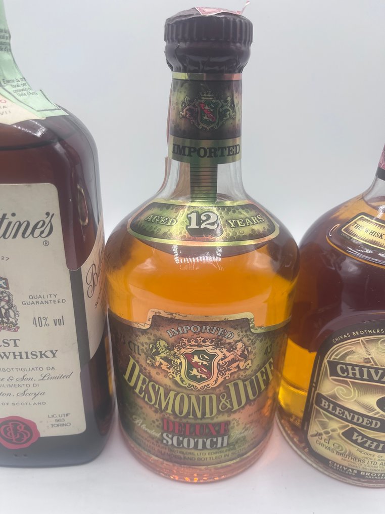 Ballantine's Finest + Chivas Regal 12yo + Desmond & Duff 12yo - b. 1980s, 1990s - 75cl, 70cl - 3 bottles #2.1