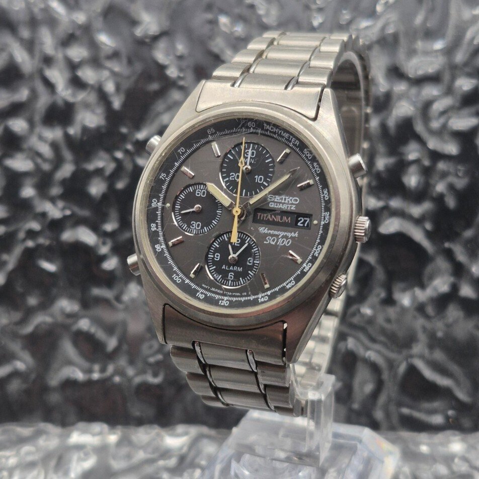 Seiko - Titanium Chronograph SQ100 - No Reserve Price - 7T32-F060 - Men - 1990-1999 #1.0
