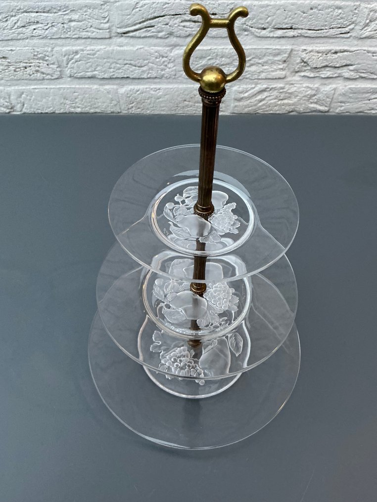 Val Saint Lambert - 音像架 - 凹雕水果设计 - 水晶, 铅 - VSL “布鲁塞尔” Etagere #4.3