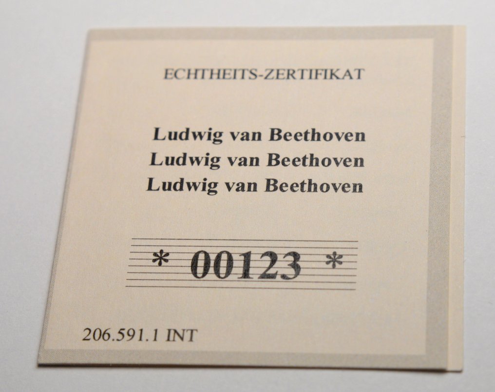 Ciad. 3000 Francs 2023 Ludwig van Beethoven 1/200oz (.999) (Senza Prezzo di Riserva) #3.2
