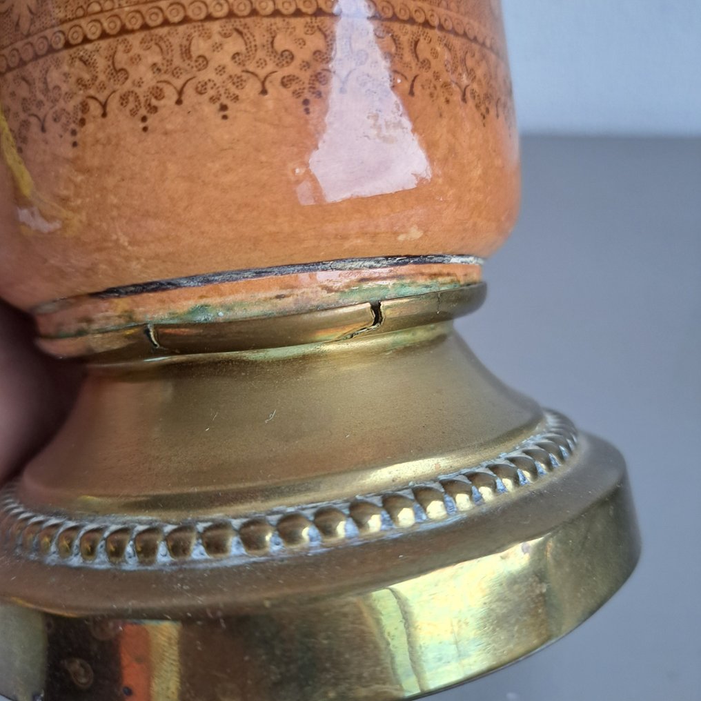 Kosmos Brenner - Olie lampe - Glas, Fajance - Petroleumlamp #4.3