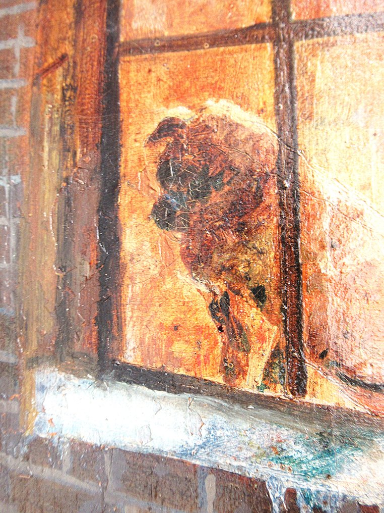 A. Kirchhoff (XIX-XX) - Nächtliches Treffen zweier Hunde an einem Winterabend - NO RESERVE #3.2