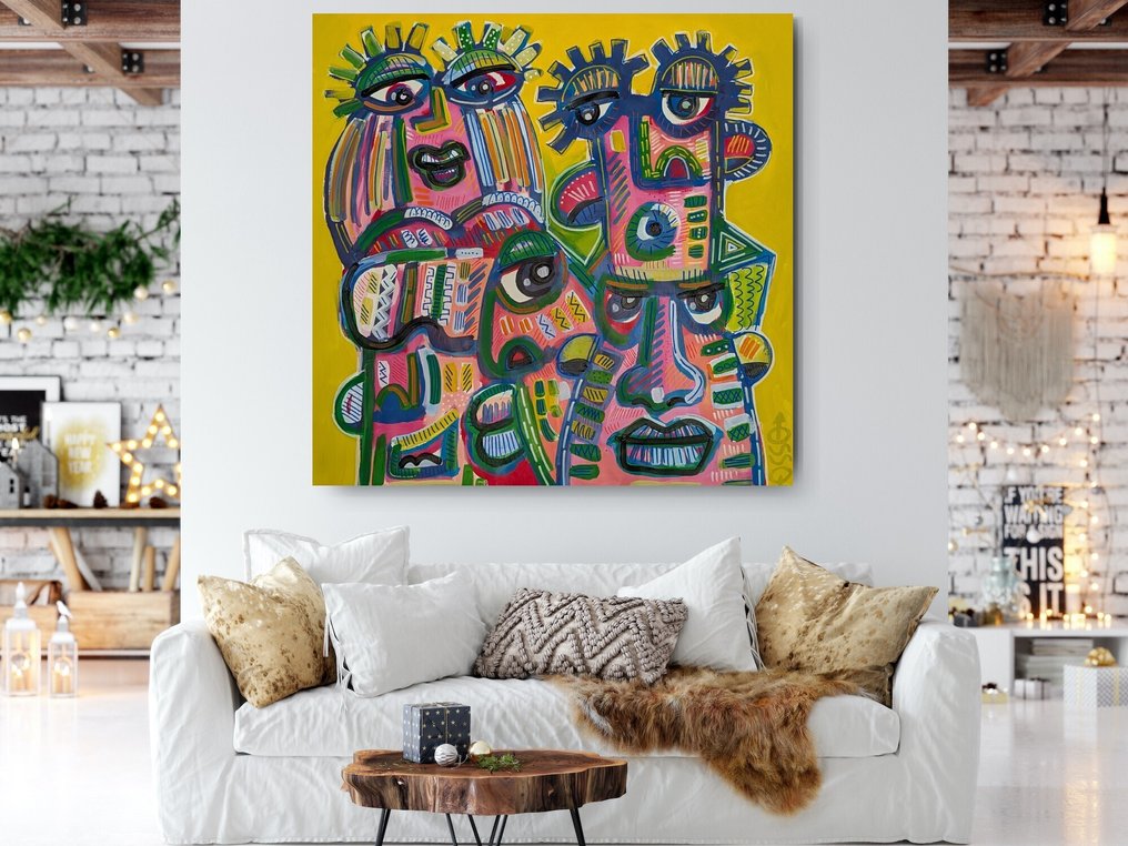 Denis OSSO (1965) - Four guys one girl  XXL   - unique original #2.1