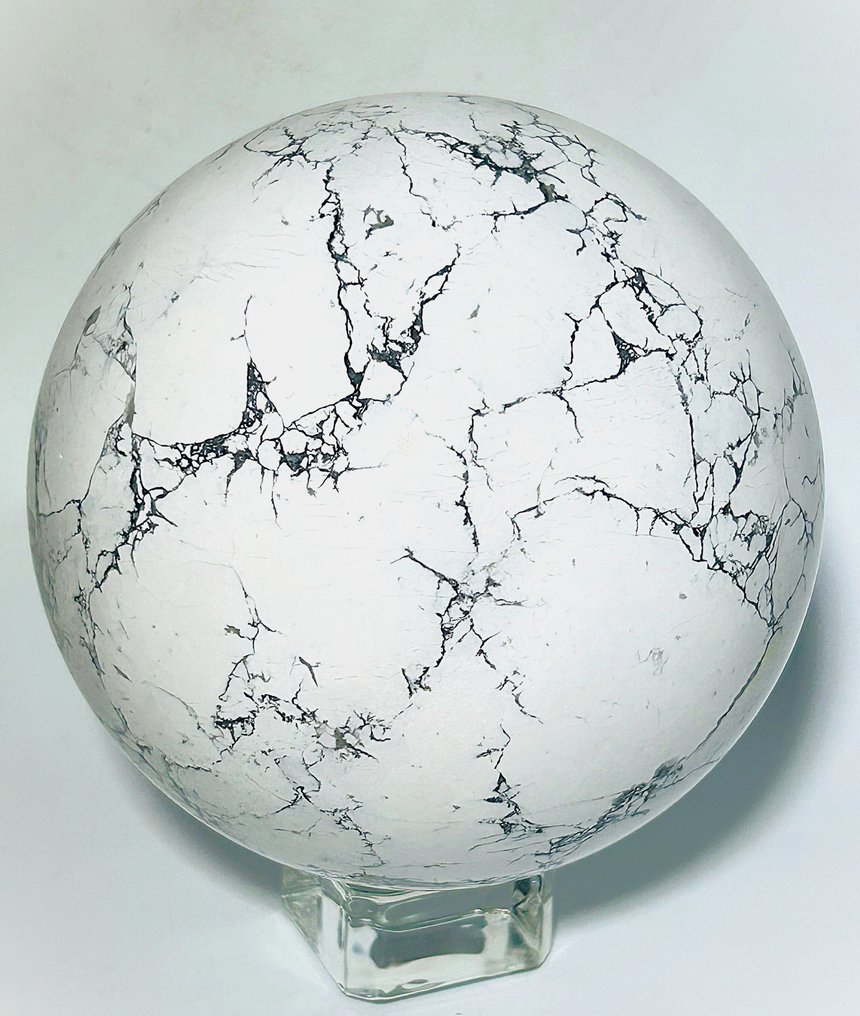 Ηρεμιστική σφαίρα Howlite – Λίθος Ειρήνης & Συναισθηματικής Ισορροπίας - Ø 113mm- 2270 g - (1) #2.1