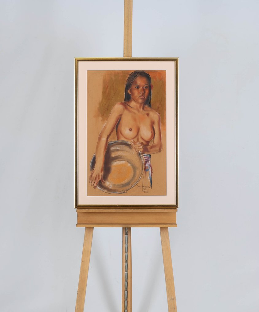 Louis Nagelkerke (1949) - Balinese vrouw met schaal #1.0