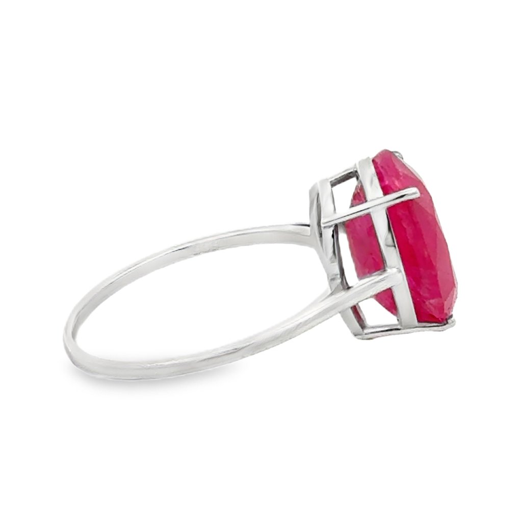 χωρίς τιμή ασφαλείας - Δαχτυλίδι - 14 καράτια Λευκός χρυσός - 6.50ct. tw. Ρουμπίνι #4.3