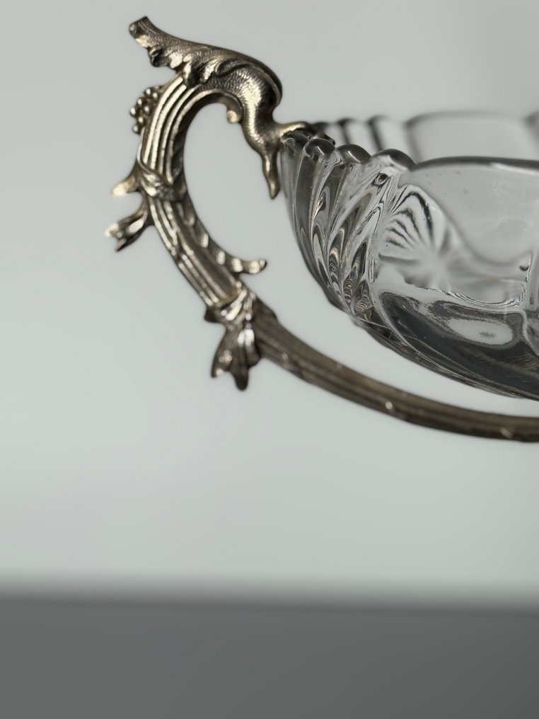 Val Saint Lambert - Charles Graffart & René Delvenne - 餐桌中央装饰 - 竹制书架与星星 - 水晶, 金属 - 稀有的VSL架子 #3.2