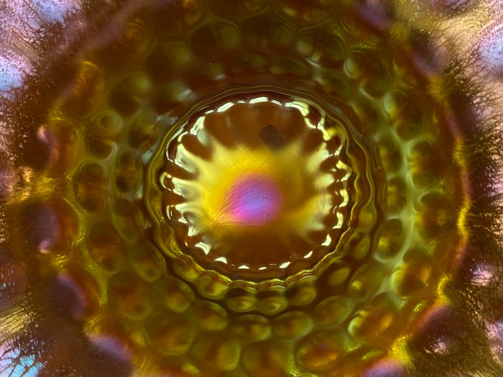 Wazon - Moje stojaki na stół z dmuchanego szkła o intensywnej, wielobarwnej iryzacji, około 1950 roku, #4.3