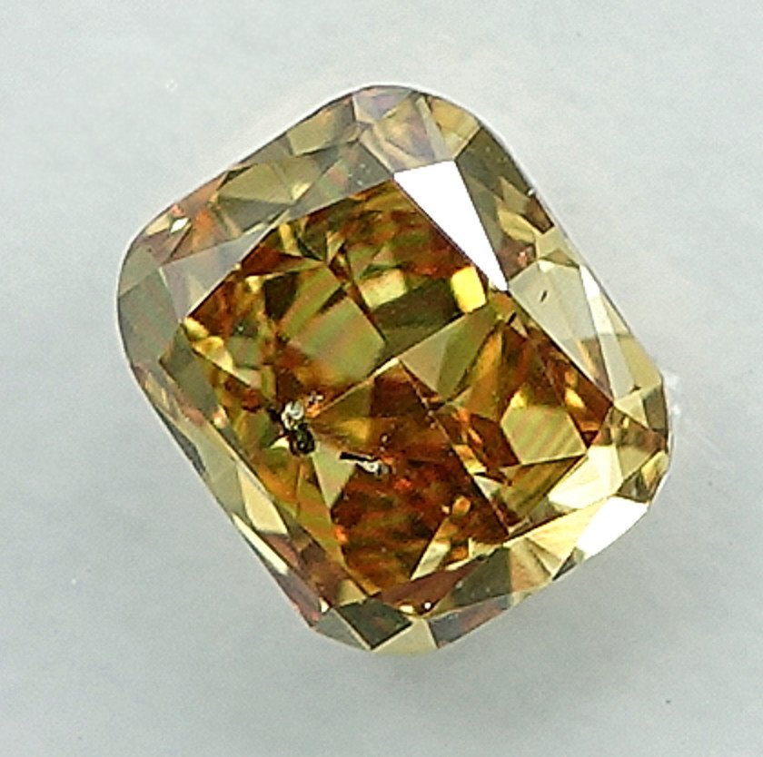 1 pcs Diamant (Couleur naturelle) - 0.52 ct - Coussin - Fancy Jaune - SI2 - International Gemological Institute (IGI) #1.0
