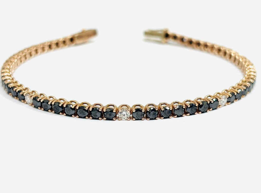 網球手鍊 - 18 克拉 玫瑰金 - 10.05ct. tw. 鉆石 (經顏色處理) - 鉆石 - 意大利制造 #1.0