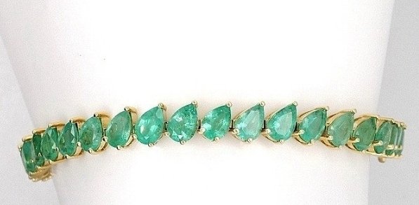 Håndledd-ornament - 14 karat Gull -  13.30ct. tw. Smaragd - Smaragd #1.0