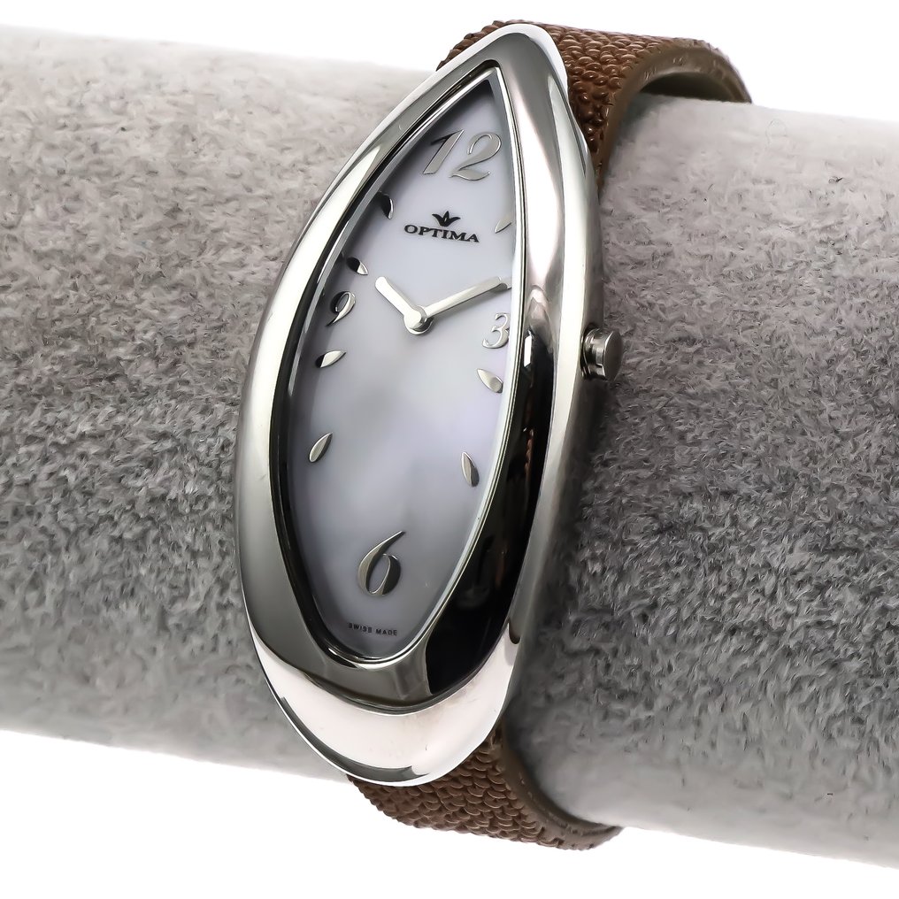 Optima - Swiss Made - OSL128-SL-7 - Light brown strap - Ingen mindstepris - Kvinder - 2010-2020  #2.1