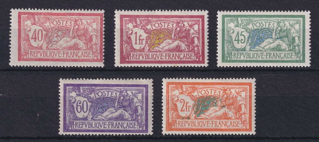 Francia 1900/1907 - Digita 'Merson' scelto, N° 119, N° 121, N° 143, N° 144 e N° 145, tra cui TBC, Nuovi*, Molto belli - Yvert #1.0