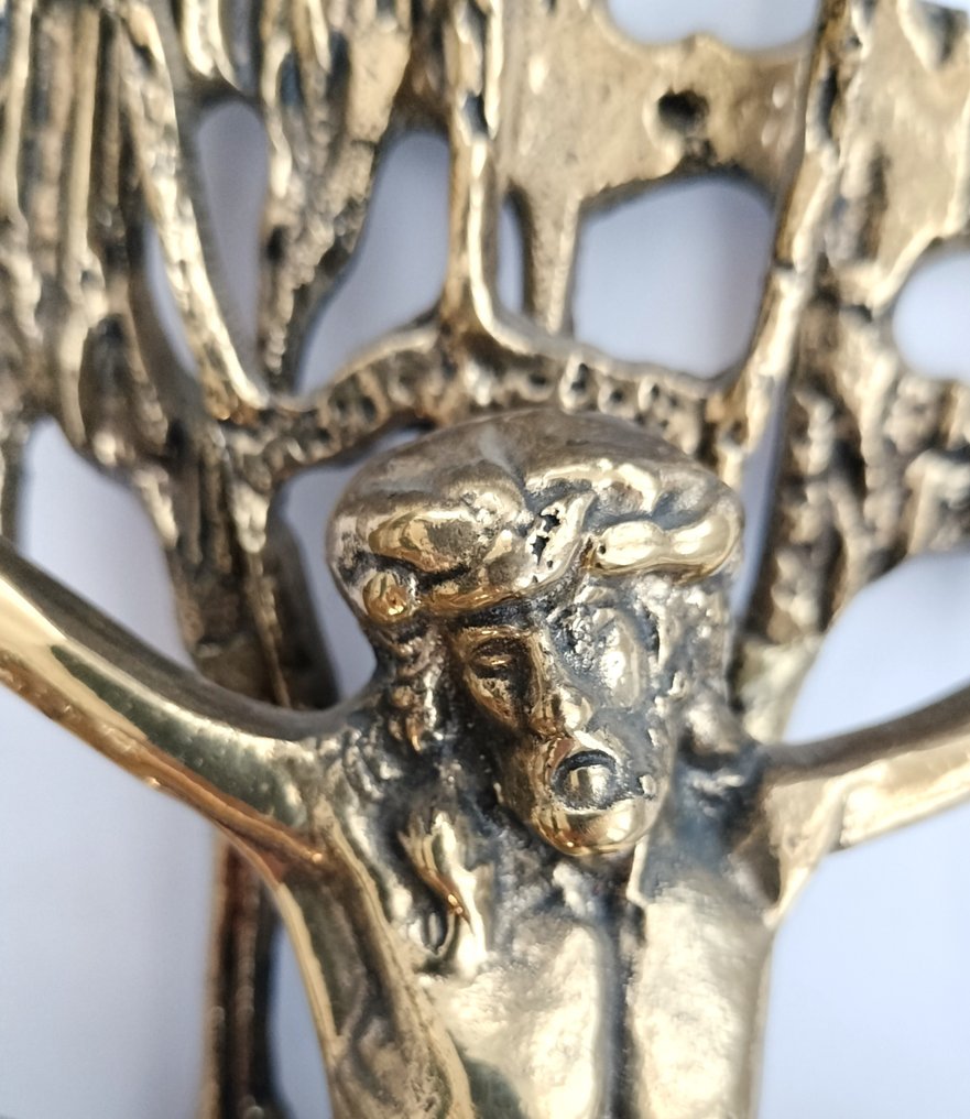 Inspirada de Salvador Dalí - Skulptur, Cristo de San Juan - 55 cm - Gullbrun støpt bronse - 1970 #2.1