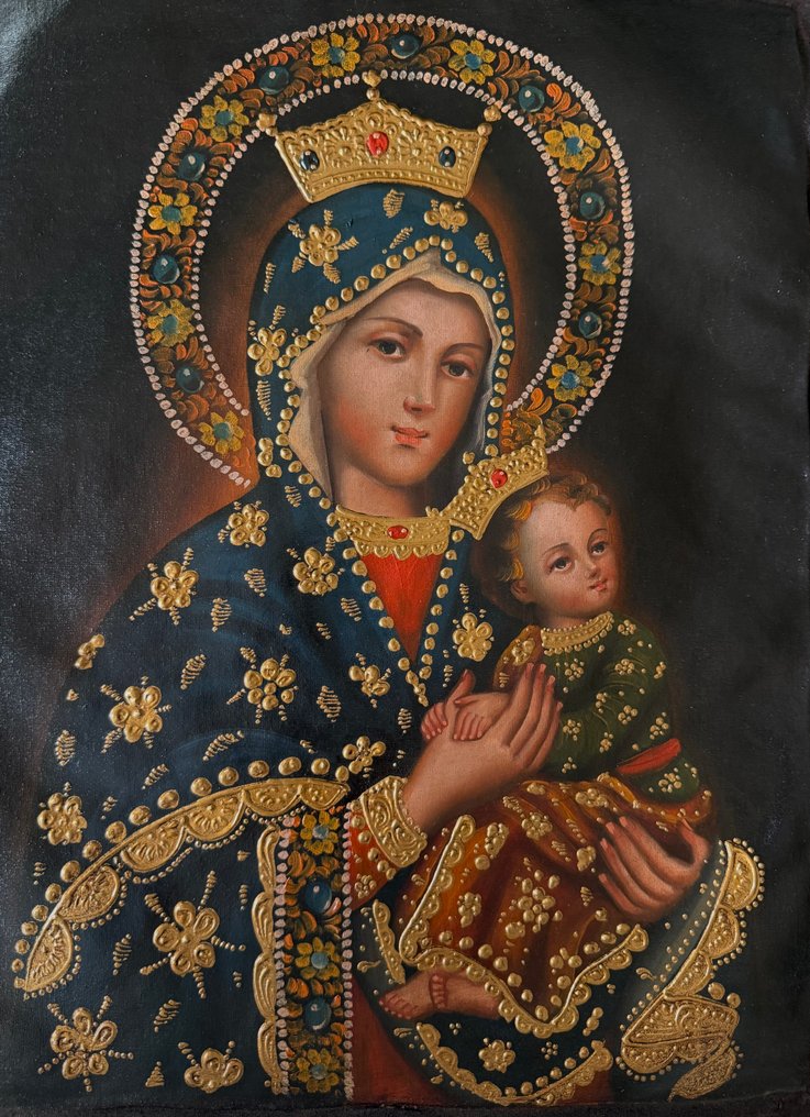 Cuzco Andean school (XX) - Virgin Mary with Child #1.0