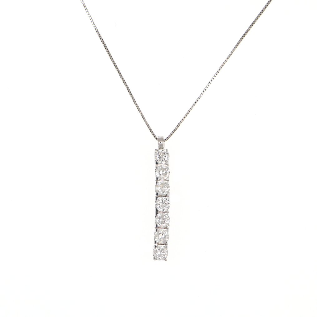 χωρίς τιμή ασφαλείας - Κολιέ με μενταγιόν - 18 καράτια Λευκός χρυσός Διαμάντι (Φυσικό) #1.0