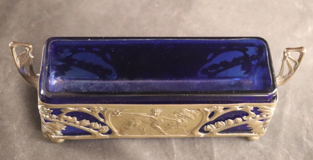 Antieke kobaltblauwe - 花盆架 - 玻璃, 金属 #2.1