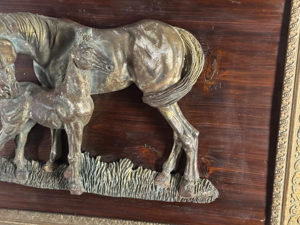 Ανάγλυφο, I cavalli - 51 cm - Μπρούντζος #4.3