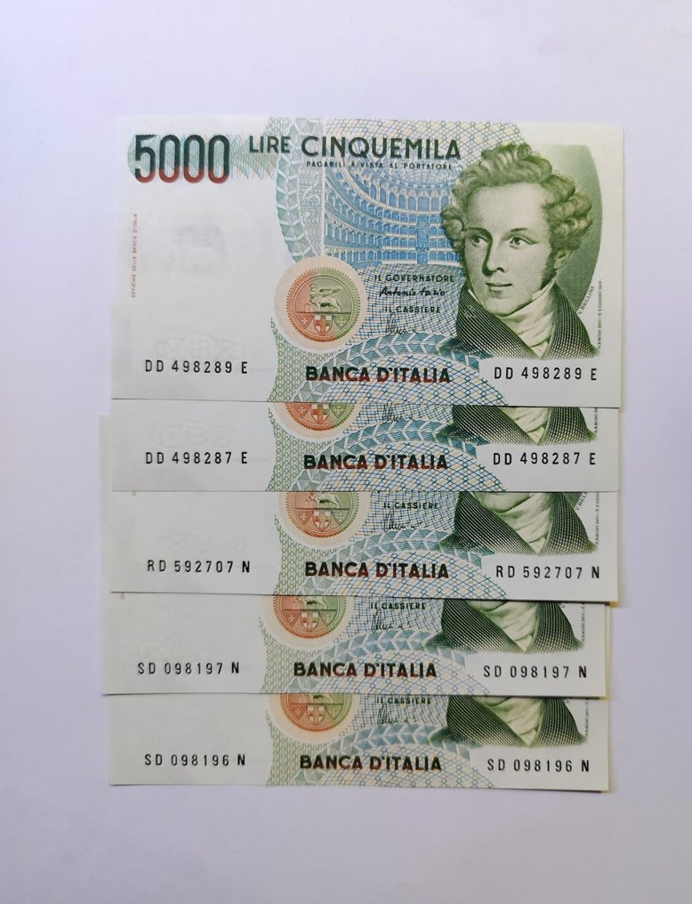 Itália. - 22 banconote Lire - anni vari (Sem preço de reserva) #2.1