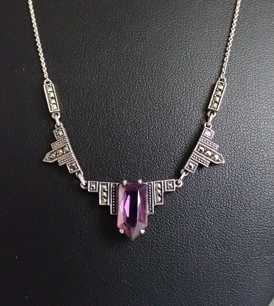 Ametist - Argint - Colier - Lavaliére Amethist #1.0