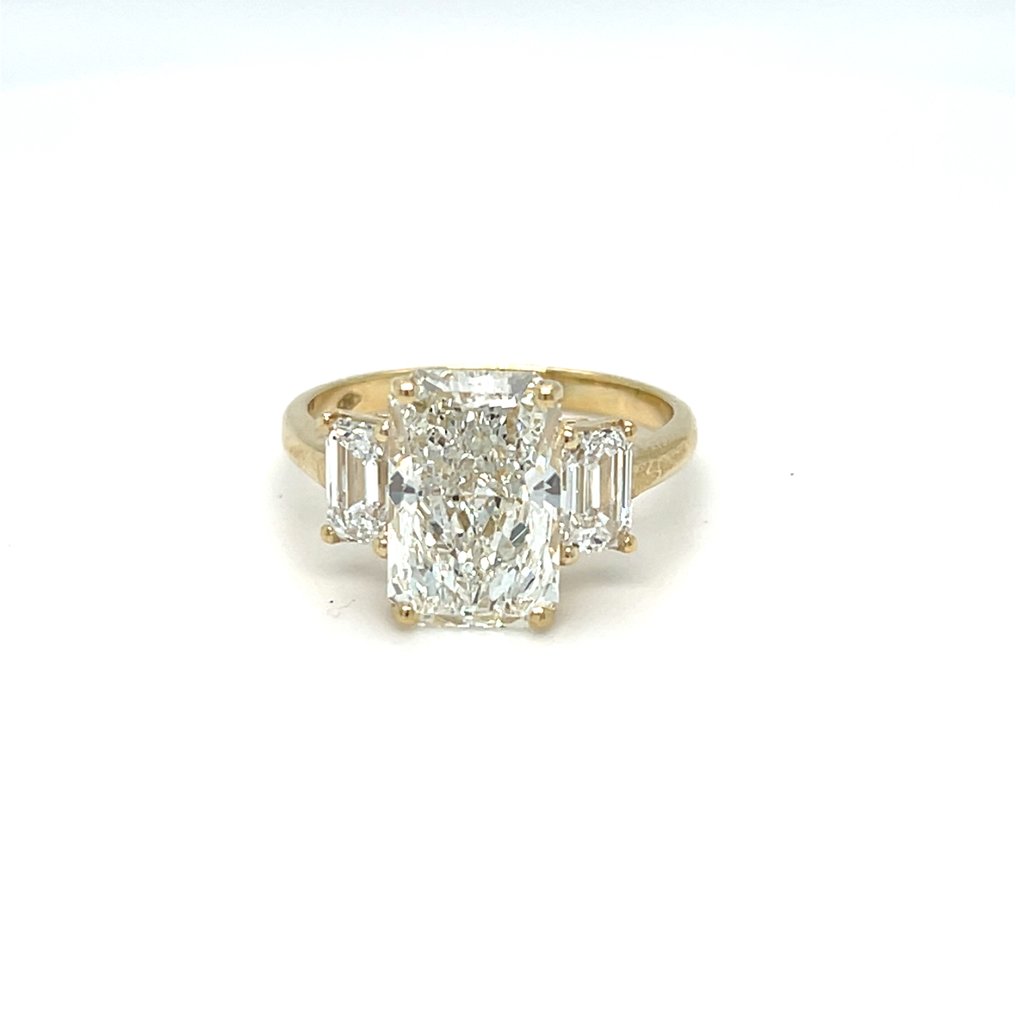 Bague - 14 carats Or jaune - 5.01ct. tw. Diamant (Cultivé en laboratoire) - Diamant #1.0