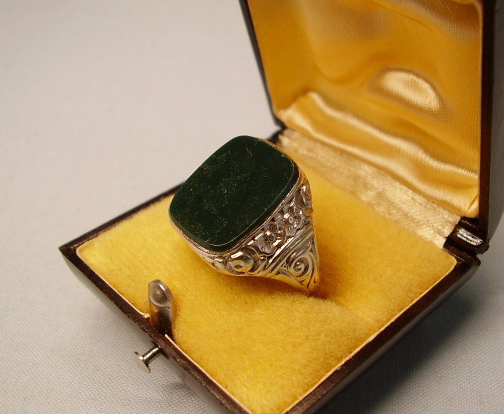 沒有保留價 - 戒指 銀 - 14.00ct. tw. - Heliotrop-Herrenring 1920 #2.1